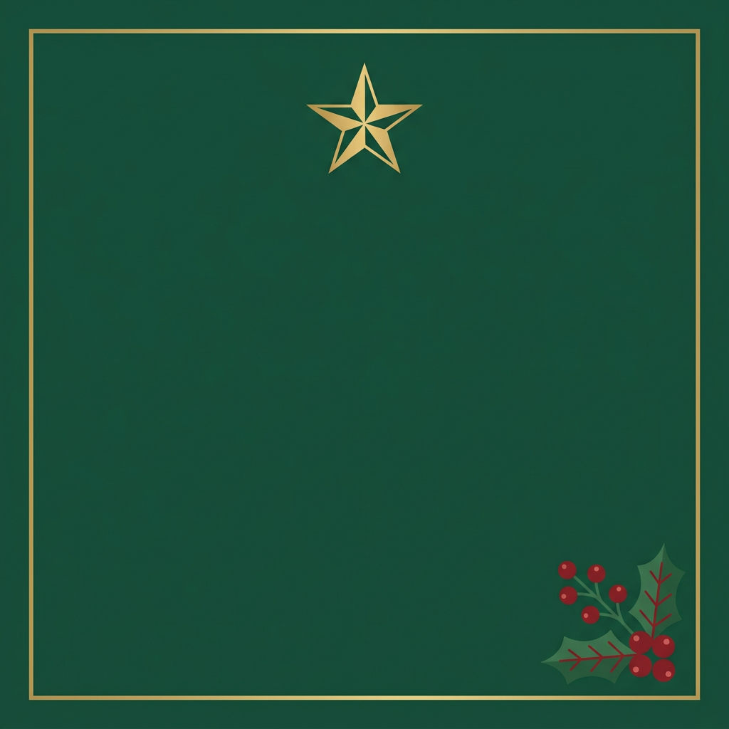 Sample finished festive graphic with a placeholder brand mark, ready to post